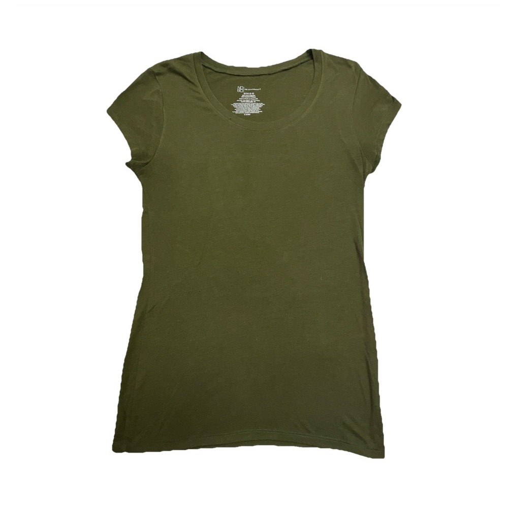 No Boundaries Green Solid Scoop Neck Basic S/CH (3-5) T-Shirt Unisex Kids SS